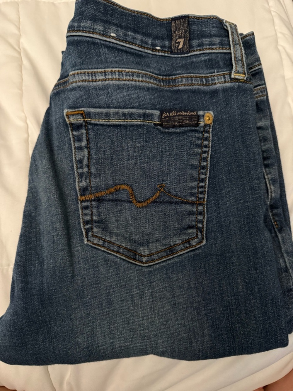 7 For All Mankind Women's Dark Blue Jeans